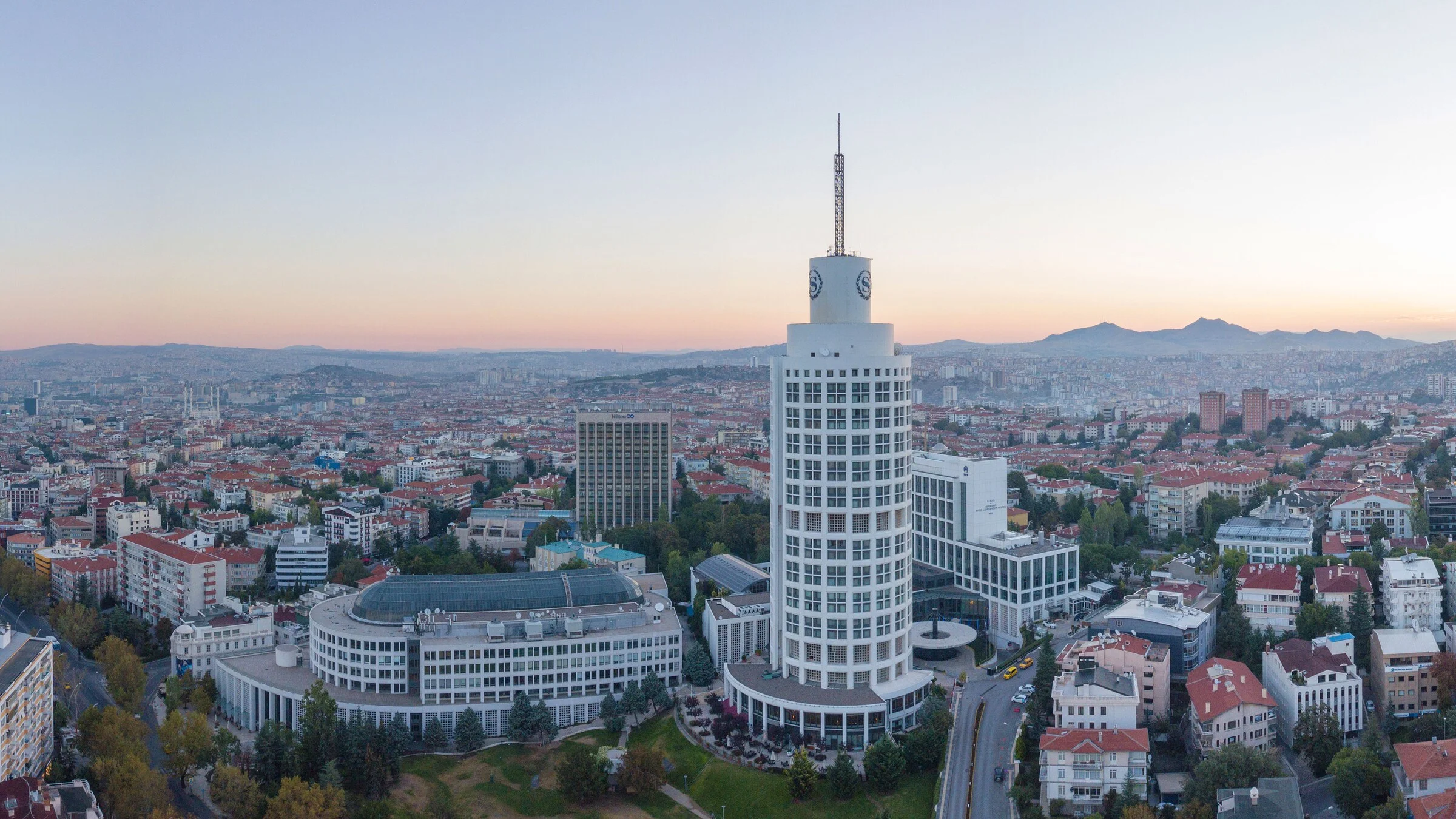 Sheraton Ankara and the Ankara skyline at sunset